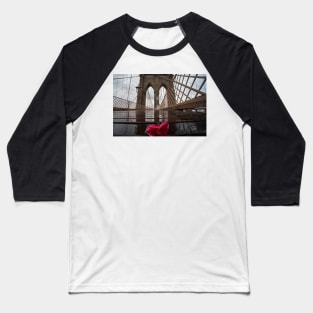 Rainy Day on the Brooklyn Bridge Brooklyn New York Tulip Petals Baseball T-Shirt